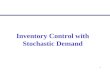 1 Inventory Control with Stochastic Demand. 2  Week 1Introduction to Production Planning and Inventory Control  Week 2Inventory Control – Deterministic.