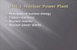Principles of nuclear energy  Fission reactions  Nuclear reactor  Nuclear power plants.