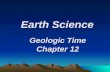 Earth Science Geologic Time Chapter 12. Historical notes  Catastrophism Landscape developed by catastrophes James Ussher, mid-1600s, concluded Earth.