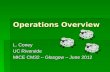 1 Operations Overview L. Coney UC Riverside MICE CM32 – Glasgow – June 2012.