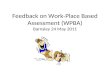 Feedback on Work-Place Based Assessment (WPBA) Barnsley 24 May 2011.