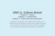 UNIT 2: Culture Shock! Chapter 3: Culture Chapter 4: Socialization Chapter 5: Social Structure and Society Standard: Students will examine the influence.