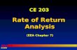ISU CCEE CE 203 Rate of Return Analysis (EEA Chapter 7)