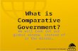 What is Comparative Government? We will look out our global window, instead of in the mirror…