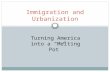 Immigration and Urbanization Turning America into a “Melting Pot”