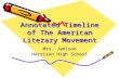 Annotated Timeline of The American Literary Movement Mrs. Jamison Harrison High School.