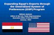 Expanding Egypt’s Exports through the Generalized System of Preferences (GSP) Program William Jackson Office of the U.S. Trade Representative Executive.