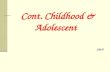 Cont. Childhood & Adolescent Let.6. Nutrition concerns in childhood: 1-hunger & malnutrition 2-malnutrition –lead connection 3-Hyperactivity & hyper behavior.