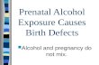 Prenatal Alcohol Exposure Causes Birth Defects Alcohol and pregnancy do not mix.