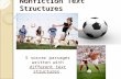 Nonfiction Text Structures 5 soccer passages written with different text structures.