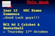 This Week – 2B This Week – 2B Year 12 HSC Exams commence -Good Luck guys!!! MCS Rd 2 Cricket & Basketball - Thursday 17 th October.