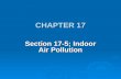 CHAPTER 17 Section 17-5; Indoor Air Pollution. OBJECTIVE:  Evaluate the types and effects of indoor air pollution.