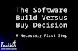 Custom Software Systems The Software Build Versus Buy Decision A Necessary First Step.