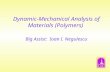 Dynamic-Mechanical Analysis of Materials (Polymers) Big Assist: Ioan I. Negulescu.
