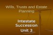 Wills, Trusts and Estate Planning Intestate Succession Unit 3.