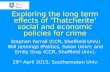 Exploring the long term effects of 'Thatcherite' social and economic policies for crime Stephen Farrall (CCR, Sheffield Univ) Will Jennings (Politics,