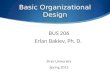 Basic Organizational Design BUS 206 Erlan Bakiev, Ph. D. Zirve University Spring 2012.