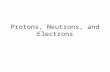 Protons, Neutrons, and Electrons. Subatomic Particle ChargeLocationRelative Mass ElectronNegativeOutside Nucleus Very Small ProtonPositiveInside Nucleus.