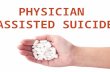 PHYSICIAN ASSISTED SUICIDE DEFINING TERMS Suicide Pulling the Plug Refusing Treatment Physician Assisted Suicide (PAS) Euthanasia – Passive Euthanasia.
