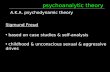 Psychoanalytic theory A.K.A. psychodynamic theory Sigmund Freud based on case studies & self-analysis childhood & unconscious sexual & aggressive drives.