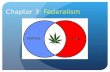 Chapter 3: Federalism. Matching: Federalism Types FEDERALISM, COOPERATIVE FEDERALISM, FISCAL FEDERALISM, DUAL FEDERALISM, NEW FEDERALISM 1. National and.