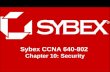 1 Sybex CCNA 640-802 Chapter 10: Security. Chapter 10 Objectives The CCNA Topics Covered in this chapter include: Introduction to Security –Types of attacks.