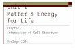 Unit 1 Matter & Energy for Life Chapter 2 Interaction of Cell Structure Biology 2201.