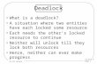 Lecture 9 Page 1 CS 111 Online Deadlock What is a deadlock? A situation where two entities have each locked some resource Each needs the other’s locked.