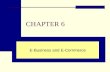 CHAPTER 6 E-Business and E-Commerce. CHAPTER OUTLINE 6.1 Overview of E-Business & E-Commerce 6.2 Business-to-Consumer (B2C) E- Commerce 6.3 Business-to-Business.