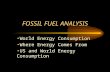 FOSSIL FUEL ANALYSIS World Energy Consumption Where Energy Comes From US and World Energy Consumption.