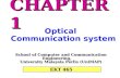 EKT 465 School of Computer and Communication Engineering, University Malaysia Perlis (UniMAP) Optical Communication system CHAPTER 1.