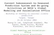 Current Subseasonal-to-Seasonal Prediction System and On-going Activities at NASA’s Global Modeling and Assimilation Office Myong-In Lee, Siegfried Schubert,