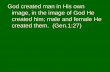 God created man in His own image, in the image of God He created him; male and female He created them. (Gen.1:27)