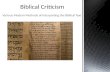 Various Modern Methods of Interpreting the Biblical Text.