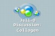 Jell-O Discussion: Collagen. WHAT IS COLLAGEN? Collagen is found in all living animals. It comes from hooves, bones, and connective tissue found in cows,