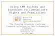 Nathan D.M. Robertson nrobertson@law.umaryland.edu Using ERM Systems and Standards to Communicate Rights and Permissions “The Changing Standards Landscape: