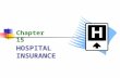 HOSPITAL INSURANCE Chapter 15. 2 HOSPITAL INSURANCE Learning Outcomes 15-1Compare inpatient and outpatient hospital services. 15-2List the major steps.