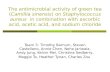 The antimicrobial activity of green tea (Camillia sinensis) on Staphylococcus aureus in combination with ascorbic acid, acetic acid, and sodium chloride.