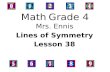 Math Grade 4 Mrs. Ennis Lines of Symmetry Lesson 38.