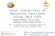 1 Total Correctness of Recursive Functions Using JML4 FSPV George Karabotsos, Patrice Chalin, Perry R. James, Leveda Giannas Dependable Software Research.
