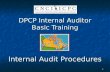 1 DPCP Internal Auditor Basic Training Internal Audit Procedures.