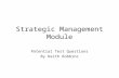 Strategic Management Module Potential Test Questions By Keith Robbins.