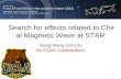 1 Search for effects related to Chiral Magnetic Wave at STAR Gang Wang (UCLA) for STAR Collaboration.