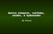 Native elements, sulfides, oxides, & hydroxides JD Price.
