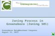 Zoning Process in Greensboro (Zoning 101) Greensboro Neighborhood Congress August 13, 2015.