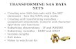 TRANSFORMING SAS DATA SETS Creating new SAS data sets with the SET statement – how the DATA step works Creating and transforming variables – assignment.