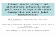 Altered muscle strength and architecture influences motor performance in boys with severe haemophilia and ankle joint haemarthrosis David Stephensen 1,2,