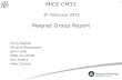 MICE CM32 8 th February 2012 Magnet Group Report Vicky Bayliss Victoria Blackmore John Cobb Mike Courthold Roy Preece Mike Zisman 1.