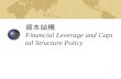 1 資本結構 Financial Leverage and Capital Structure Policy.