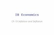 IB Economics Ch 19 Inflation and Deflation. Background to Inflation Inflation: a sustained increase in the general price level –CPI (HICP) A weighted.